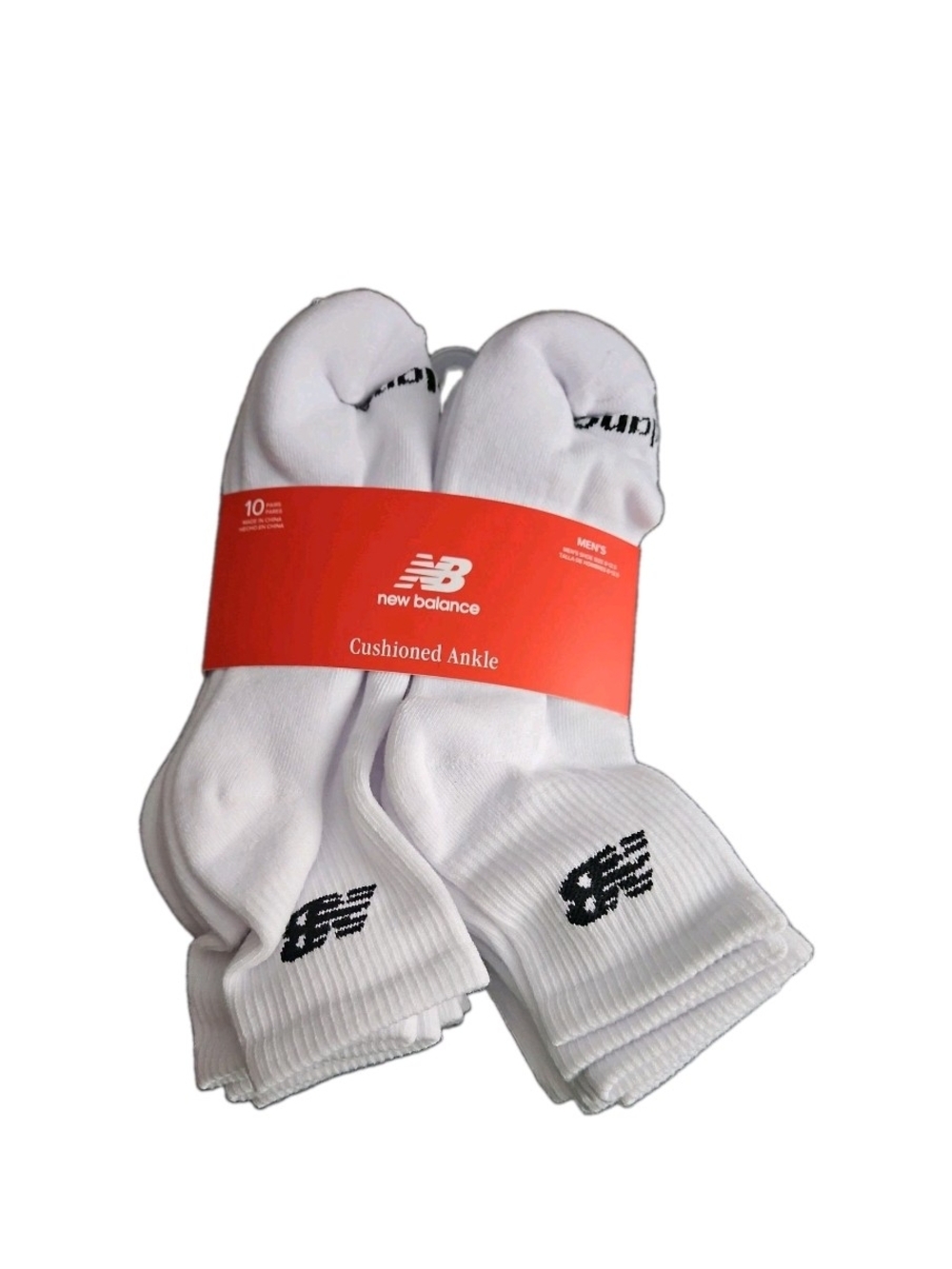 New Balance Men's 10 pairs Cushion Ankle White socks Size 8-12.5